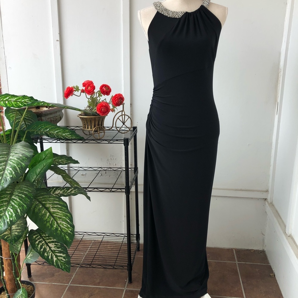 Lauren Ralph Lauren Long Black Evening Dress/cocktail Dress Size 6